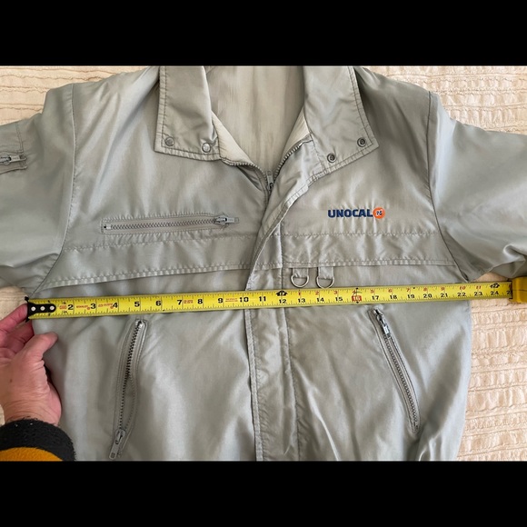 VINTAGE Unocal 76 Men’s Gas Station Jacket Sz. L, Light Green/Gray - Picture 9 of 10